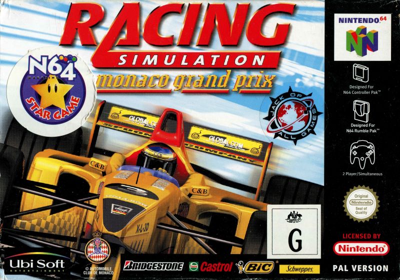 Front cover of Monaco Grand Prix for Nintendo 64