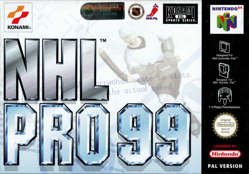 Front cover of NHL Blades of Steel '99 for Nintendo 64