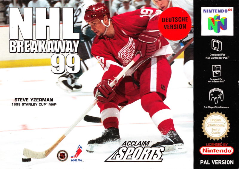 Front cover of NHL Breakaway 99 for Nintendo 64