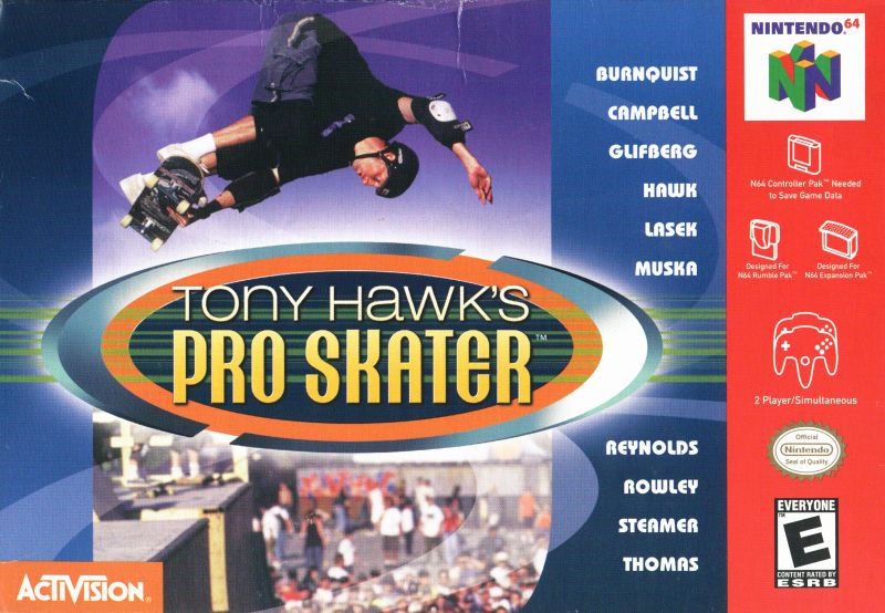 Front cover of Tony Hawk's Pro Skater for Nintendo 64