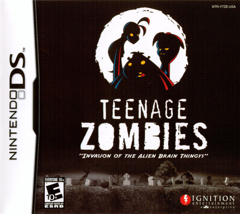 Front cover of Teenage Zombies: "Invasion of the Alien Brain Thingys" for DS