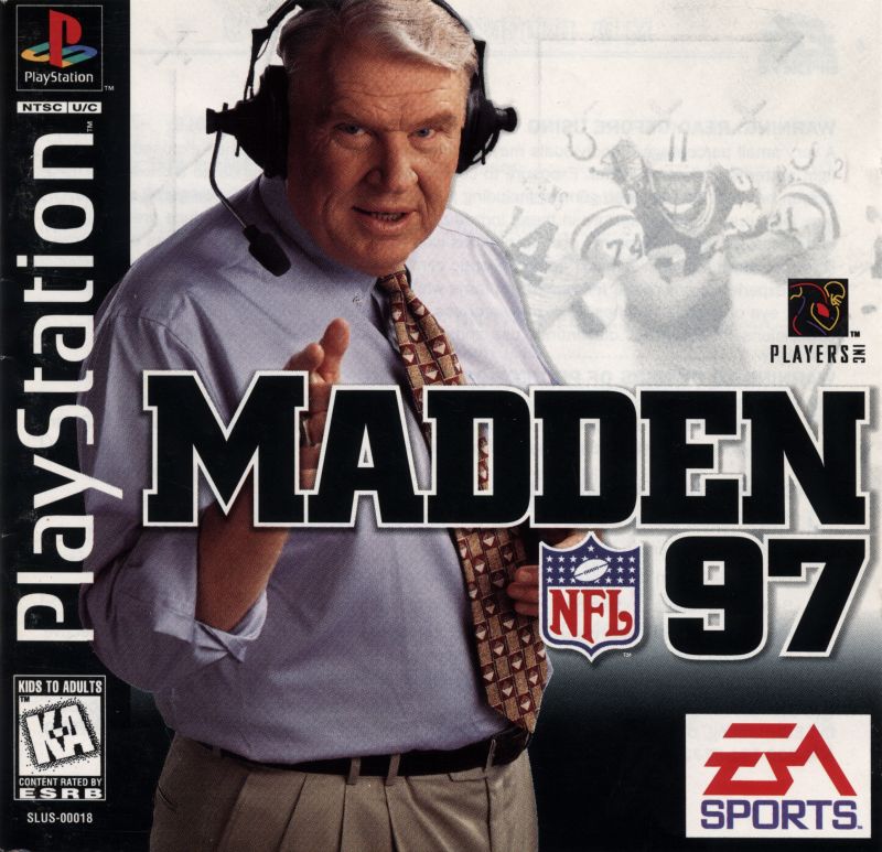 Front cover of Madden NFL 97 for PlayStation