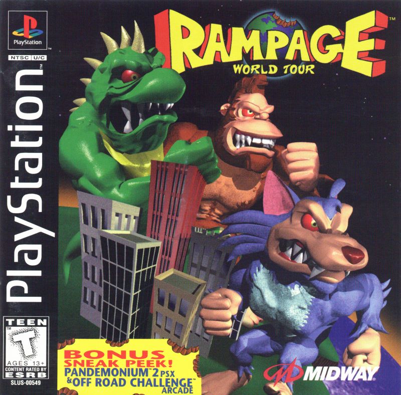 Front cover of Rampage World Tour for PlayStation