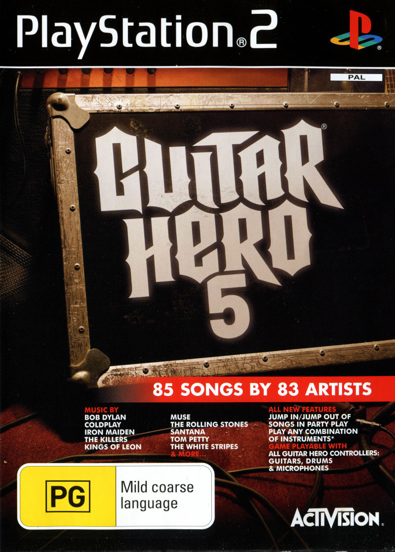 Front cover of Guitar Hero 5 for PlayStation 2