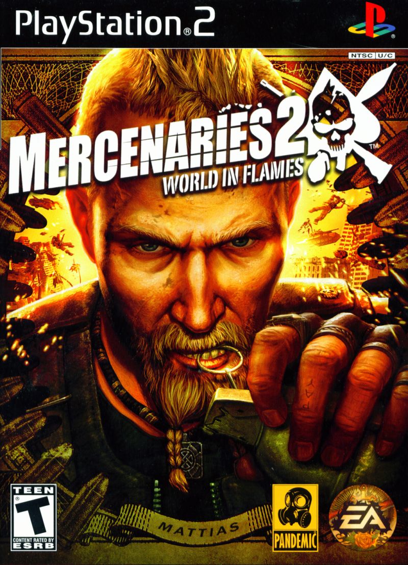 Front cover of Mercenaries 2: World in Flames for PlayStation 2