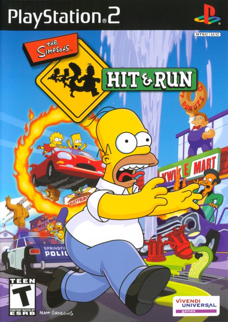 Front cover of The Simpsons: Hit & Run for PlayStation 2