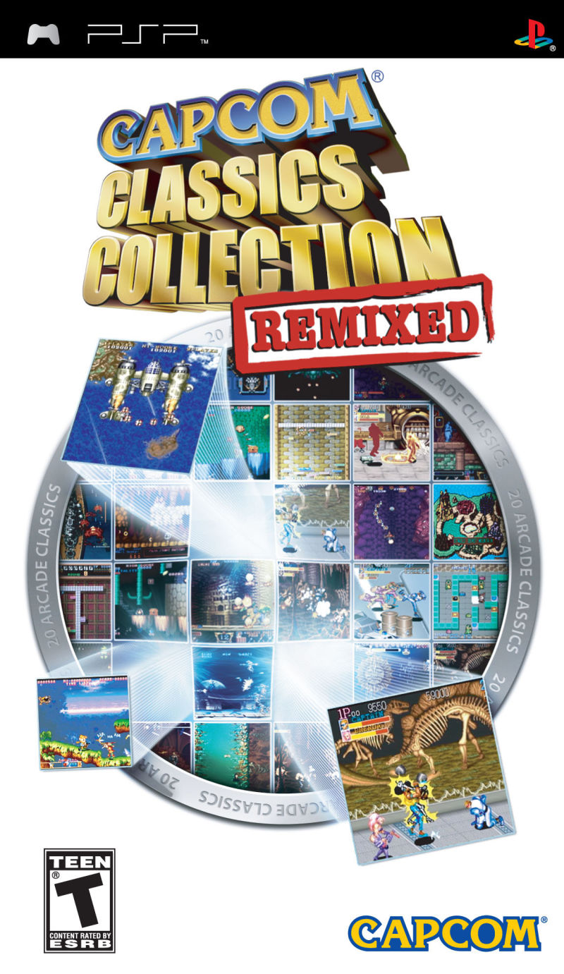 Front cover of Capcom Classics Collection: Remixed for PlayStation Portable