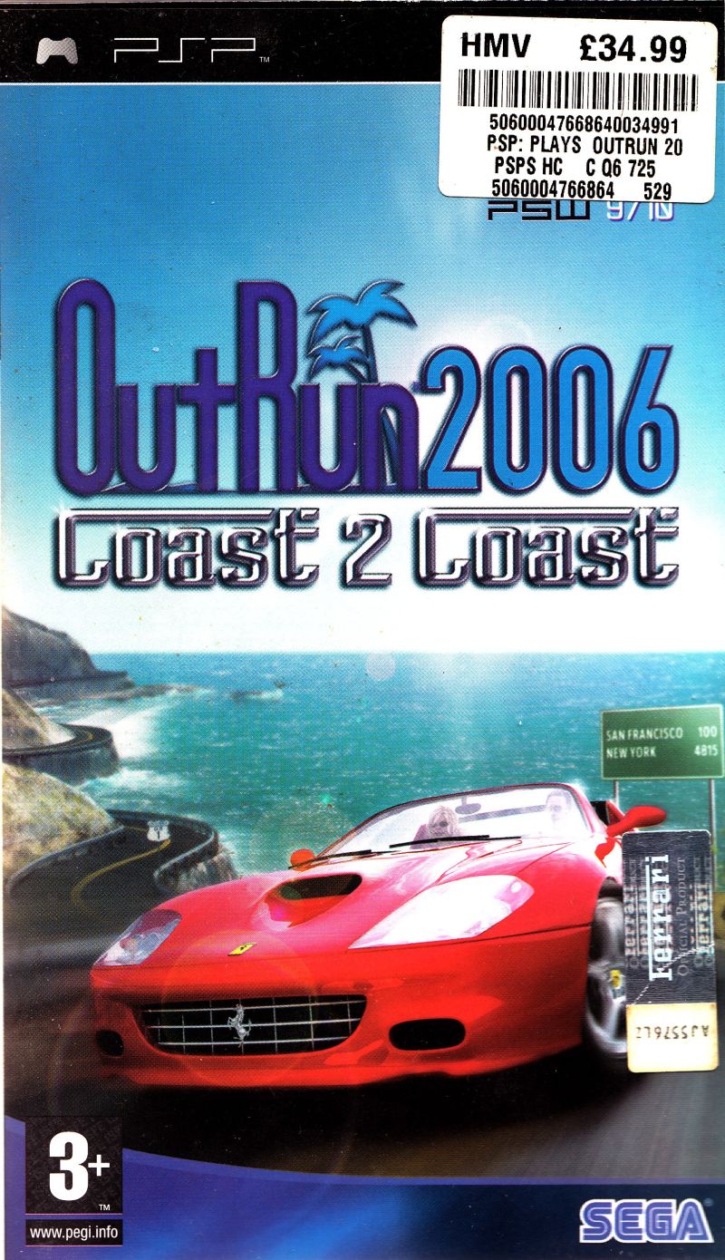 Front cover of OutRun 2006: Coast 2 Coast for PlayStation Portable