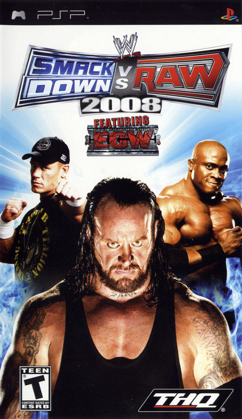 Front cover of WWE Smackdown vs. Raw 2008 for PlayStation Portable