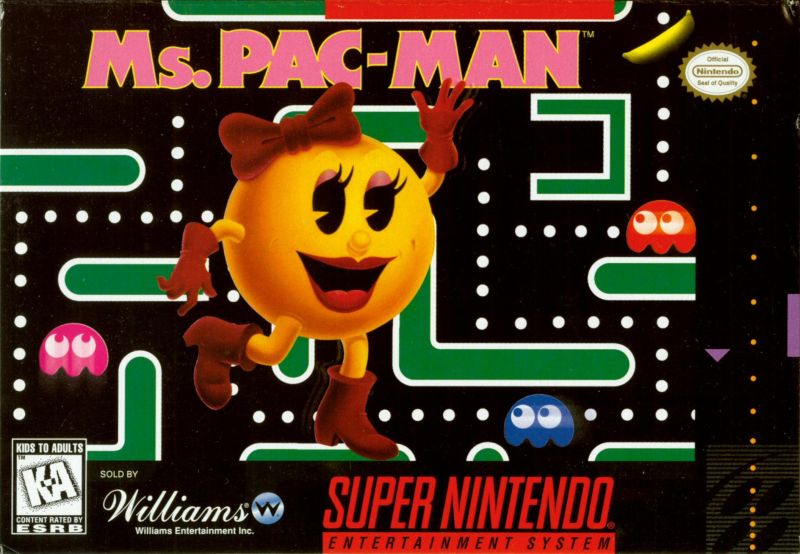 Front cover of Ms. Pac-Man for Super Nintendo