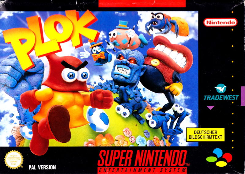 Front cover of Plok for Super Nintendo