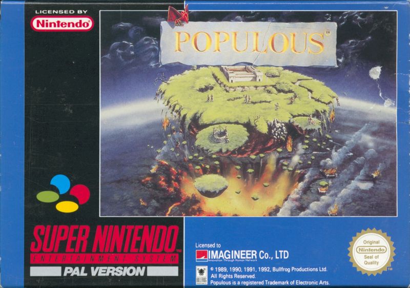 Front cover of Populous for Super Nintendo