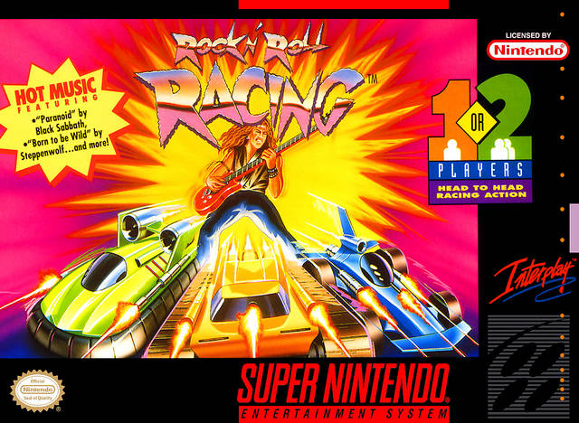 Front cover of Rock n' Roll Racing for Super Nintendo