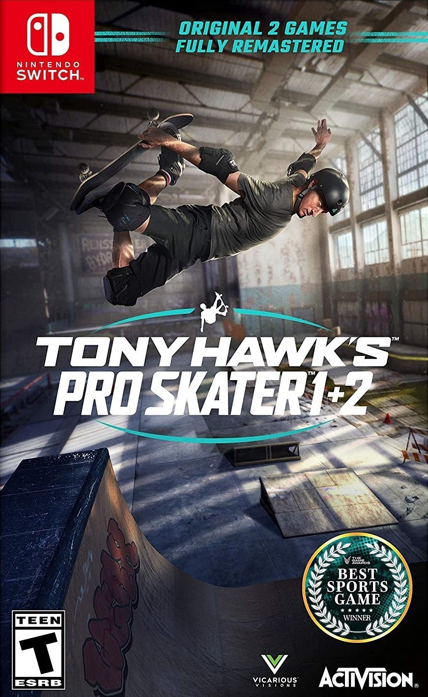 Front cover of Tony Hawk's Pro Skater 1 + 2 for Nintendo Switch