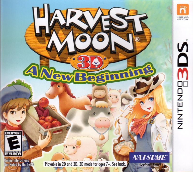 Front cover of Harvest Moon 3D: A New Beginning for 3DS